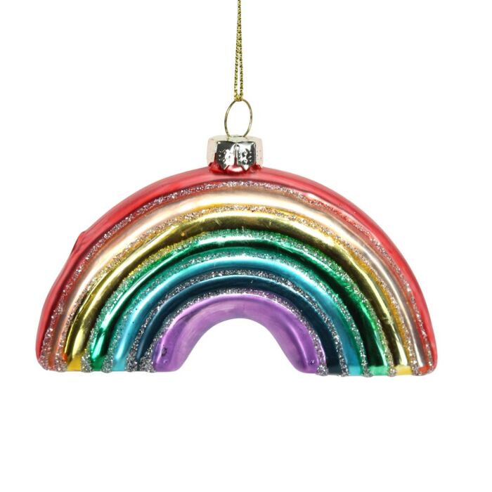 Gisela Graham Painted Glass Rainbow - Glass Decorartion - 10cm-2